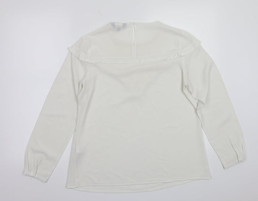 Womens UK Size 10 newlook White Basic T-Shirt