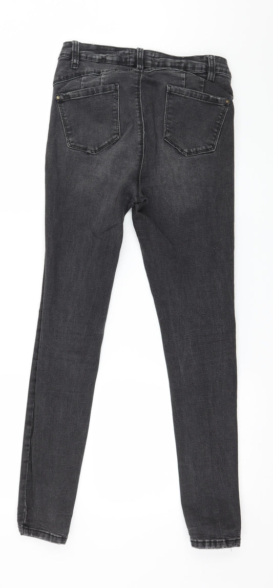 Denim & Co. Womens Grey Denim Skinny Jeans Size 12 L27 in