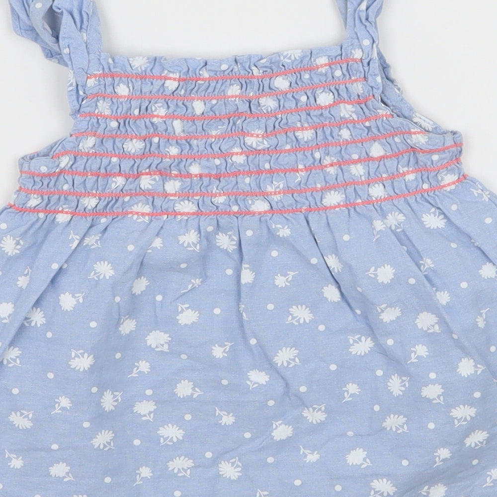 Picapino Girls Blue Floral Basic Tank Size 3 Years