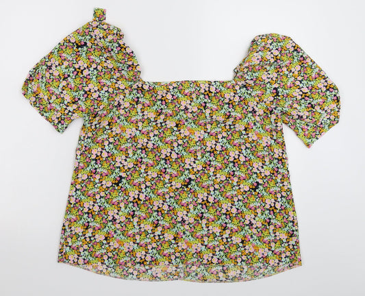George Womens Multicoloured Floral Basic Blouse Size 10