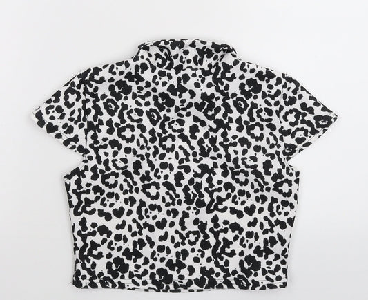 Womens UK Size 8 PRETTYLITTLETHING White Cropped T-Shirt