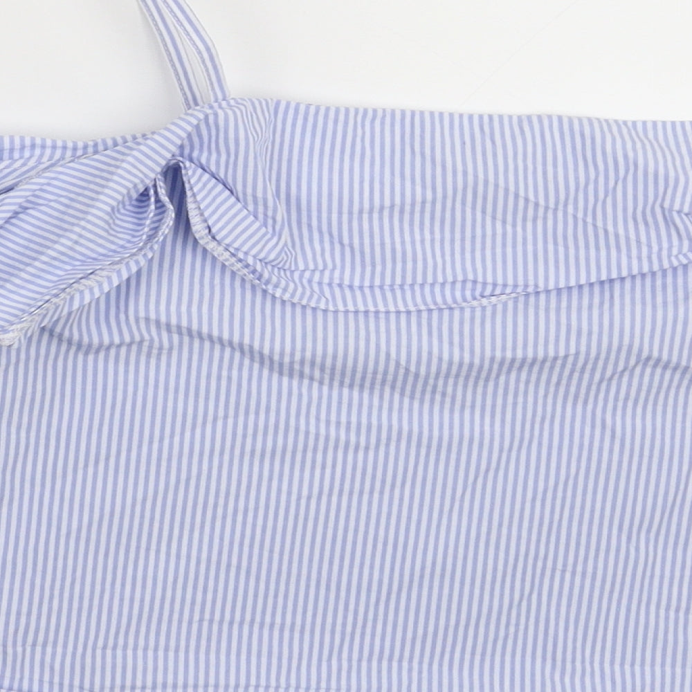 Topshop Womens Blue Striped Basic T-Shirt Size 8