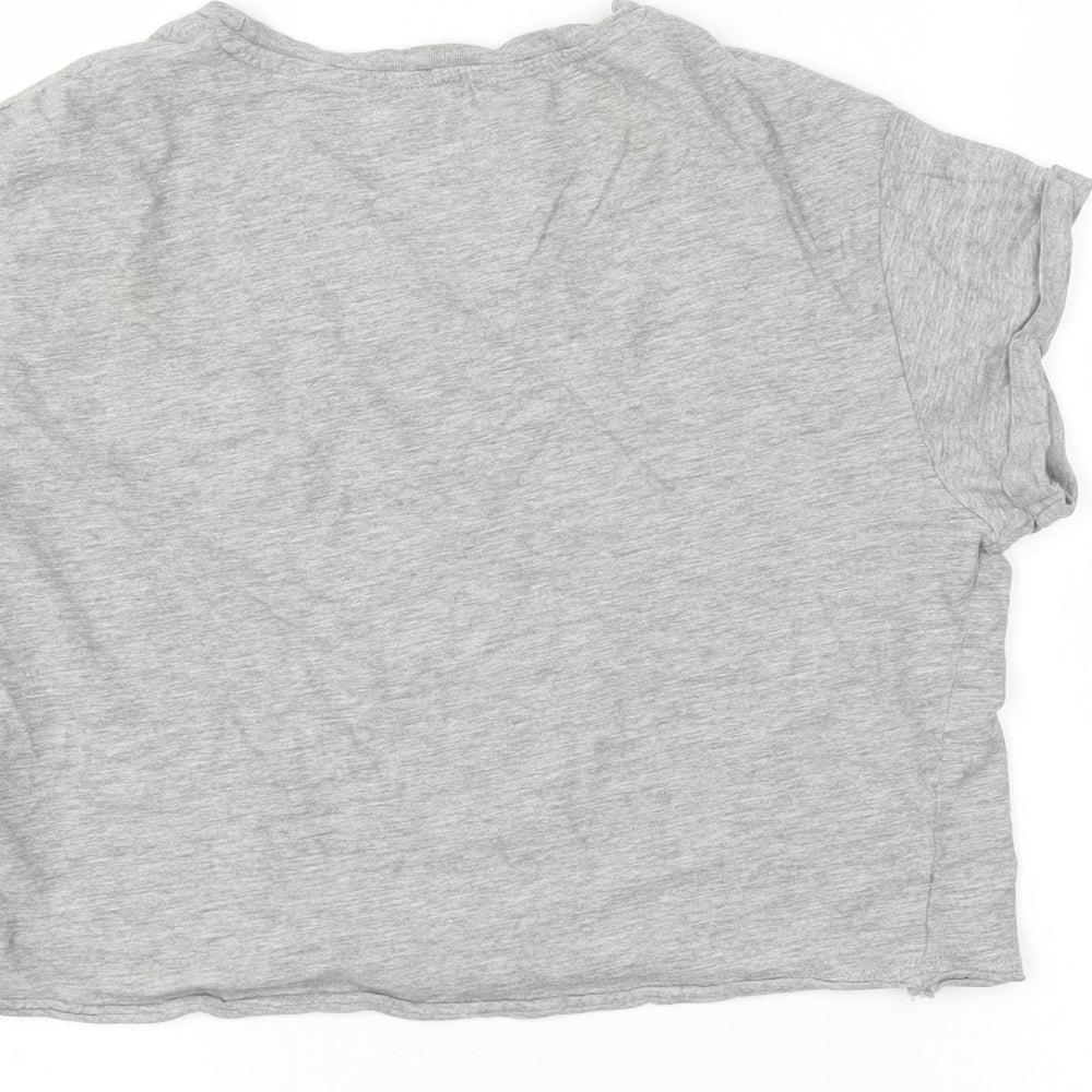 915 Girls Grey Cropped T-Shirt Size 14-15 Years