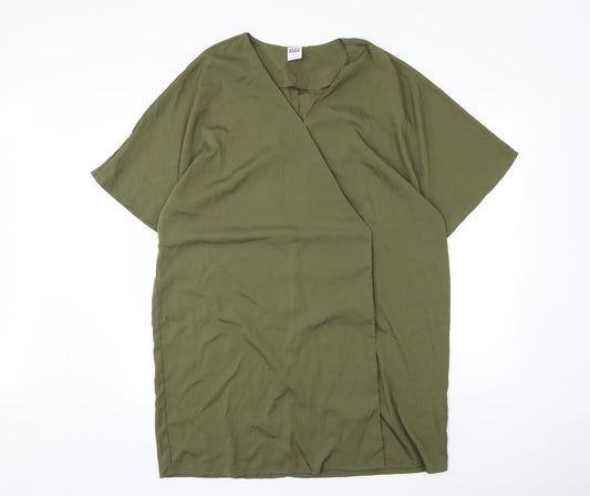 Womens UK Size XL VERO MODA Green Wrap Button-Up