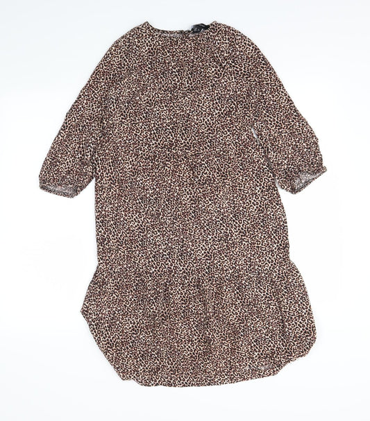 New Look Womens Brown Animal Print Trapeze & Swing Size 6