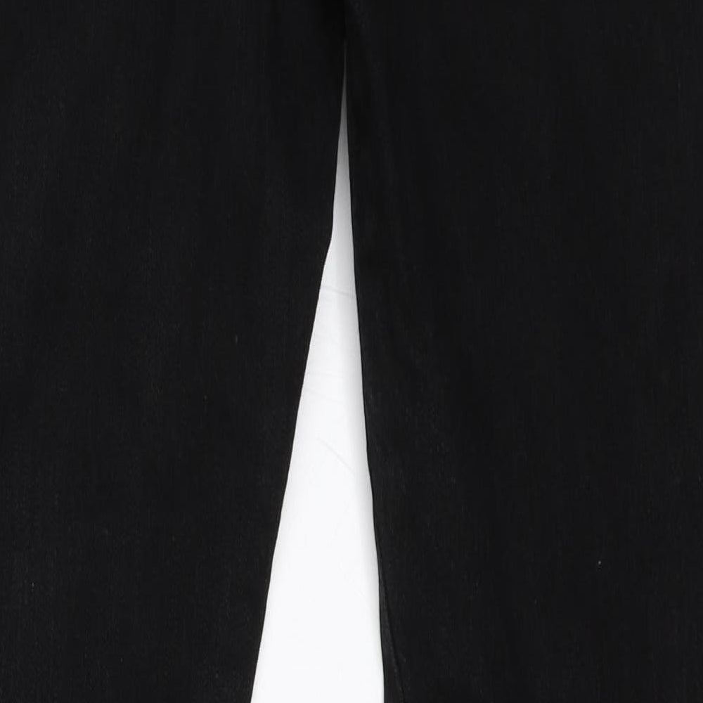 Brand and care label for Denim & Co. women’s black denim skinny jeans, size UK 6, 26-inch leg