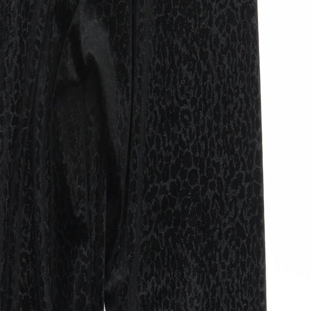 Primark Womens Black Animal Print Trousers Size XS L27 in