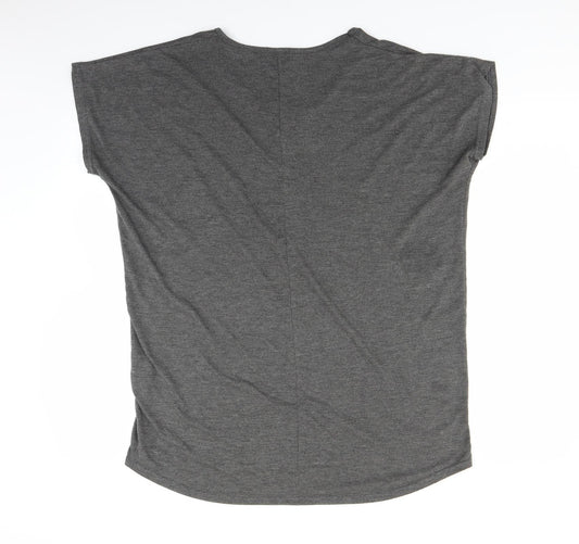 Boohoo Womens Grey Basic T-Shirt Size 8