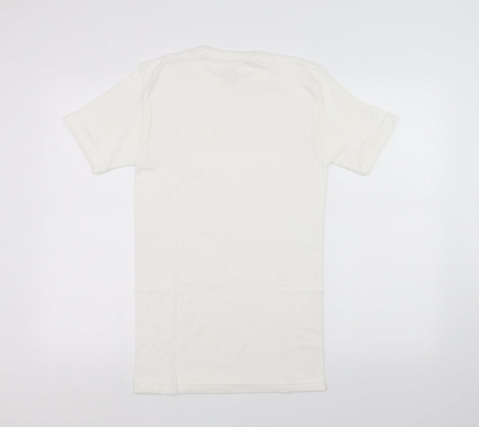 Womens UK Size M Preworn White Basic T-Shirt