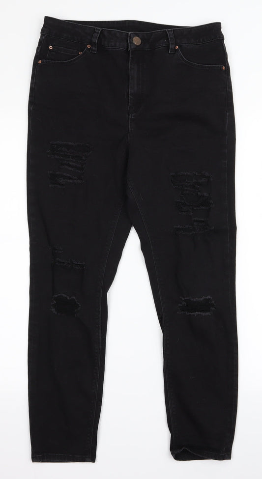 Womens UK Size 32 ASOS Regular Fit Skinny Black Jeans