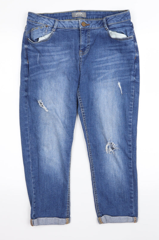 Womens UK Size 10 Dorothy Perkins Regular Fit Bootcut Blue Jeans