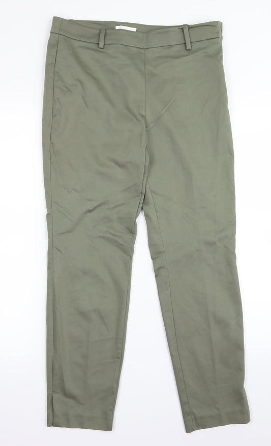 Womens UK Size 10 H&M Regular Fit Green Trousers