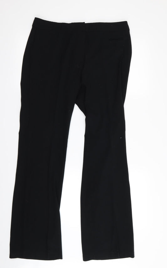 m&s Womens Black Trousers Size 12 L29 in