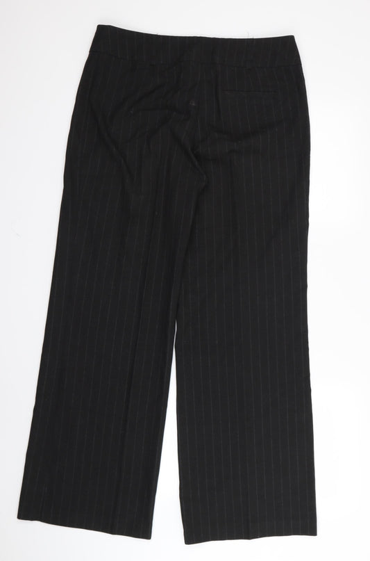 Womens UK Size 12 Preworn Regular Fit Black Trousers