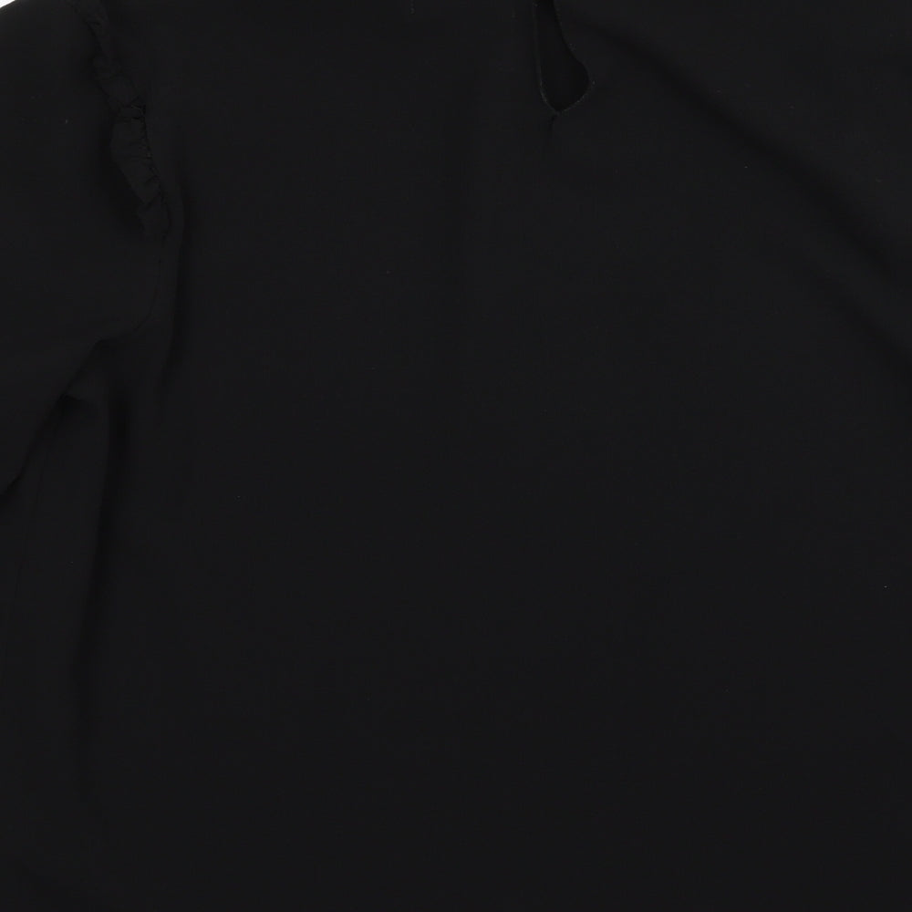 joy bla Womens Black Basic Blouse Size M