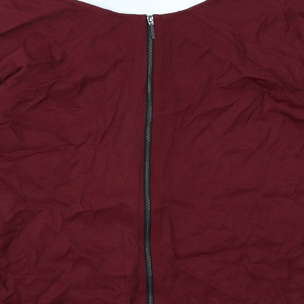Womens UK Size 8 Topshop Red Basic Blouse