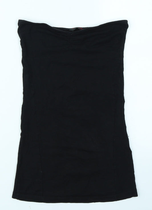 Womens UK Size 8 Miss Selfridge Black Basic T-Shirt