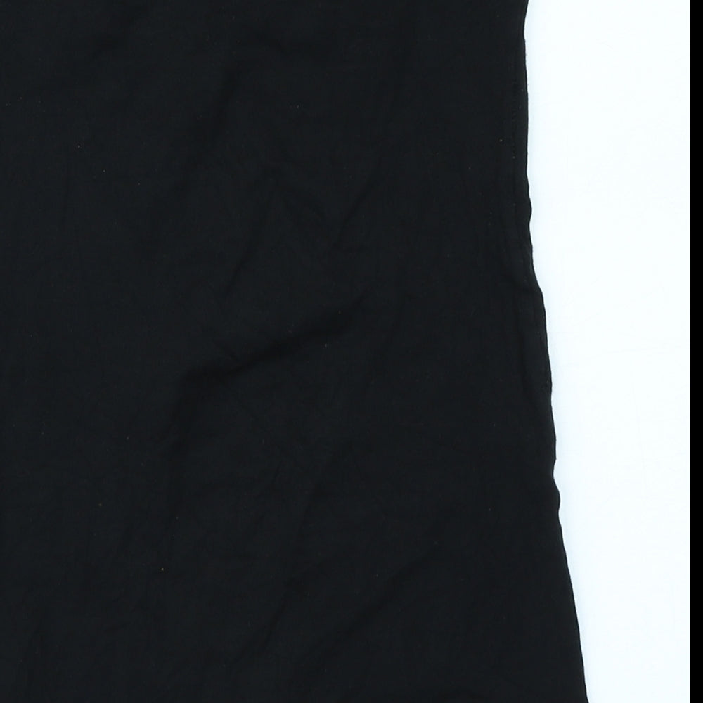 Miss Selfridge Womens Black Basic T-Shirt Size 8