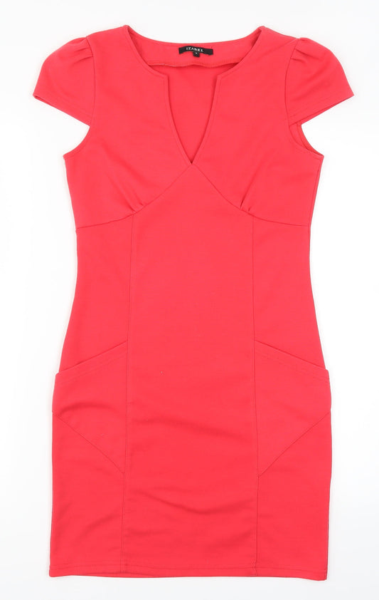 Additional front view of Izabel women’s pink pencil dress, size S