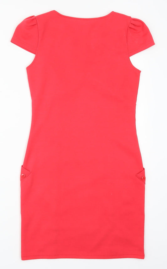 Izabel Womens Pink Pencil Dress Size S