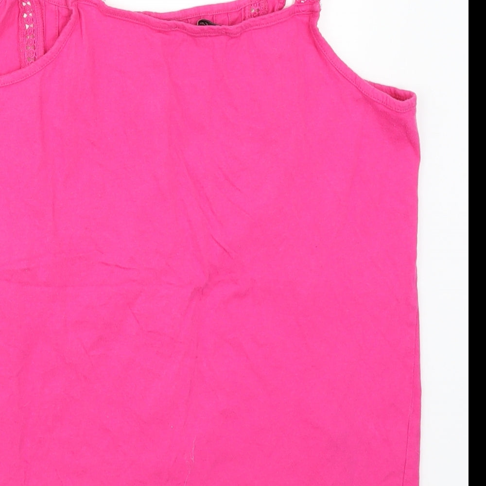 George Womens Pink Basic Tank Size 12 - Lace Detail