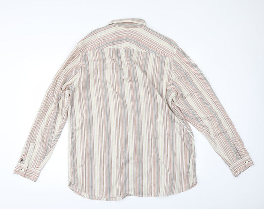 Mens UK Size L Debenhams Beige Button-Up Long Sleeve Casual Shirt