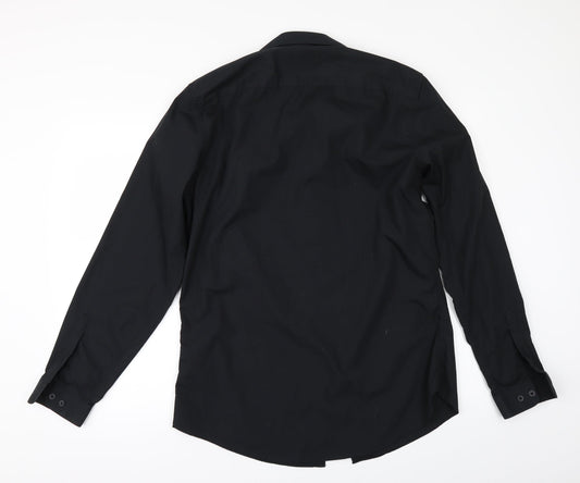 Topman Mens Black Button-Up Size L
