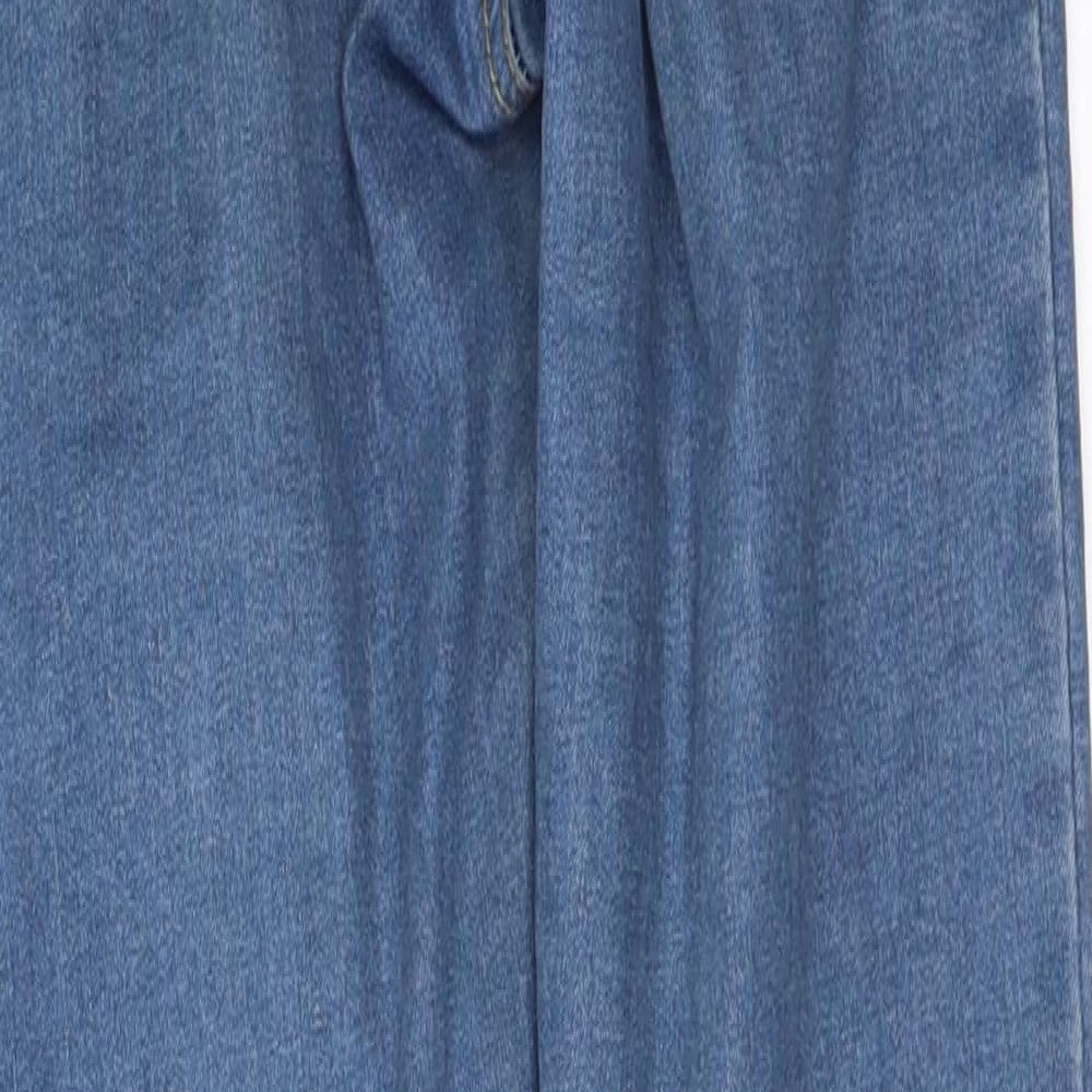 Brand and care label for Denim & Co. women’s blue denim skinny jeans, size UK 4, 29-inch leg