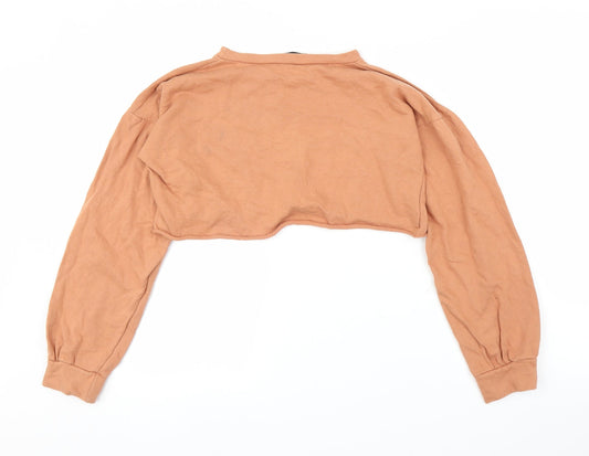PRETTYLITTLETHING Womens Orange Pullover Jumper Size 8 - Cropped