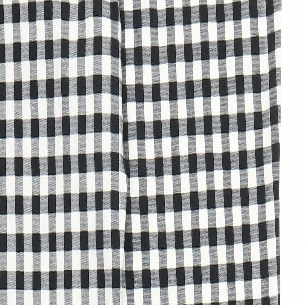 Primark Womens Grey Check Carrot Trousers Size 8 L25 in