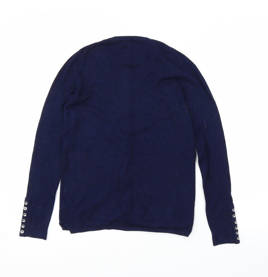Zara Womens Blue Cardigan Jumper Size S