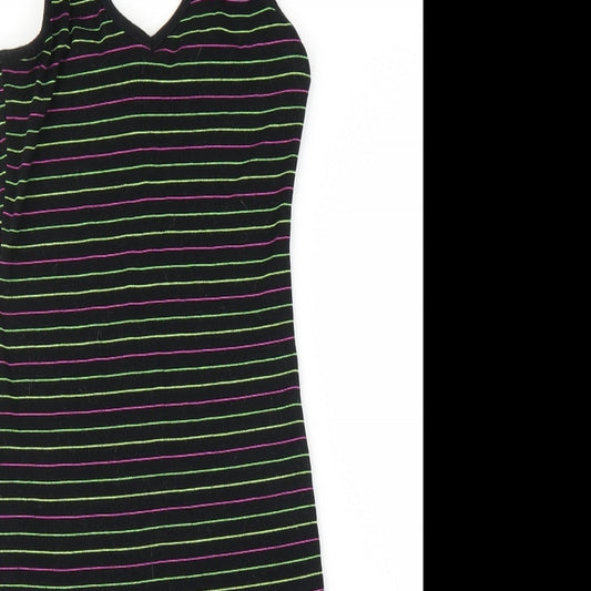 Primark Womens Black Striped Bodycon Size 10