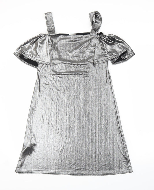 Blue Vanilla Womens Silver Shift Size 8