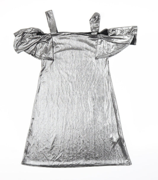 Blue Vanilla Womens Silver Shift Size 8