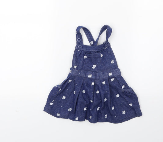 Mini Club Girls Blue Floral Fit & Flare Size 3-6 Months