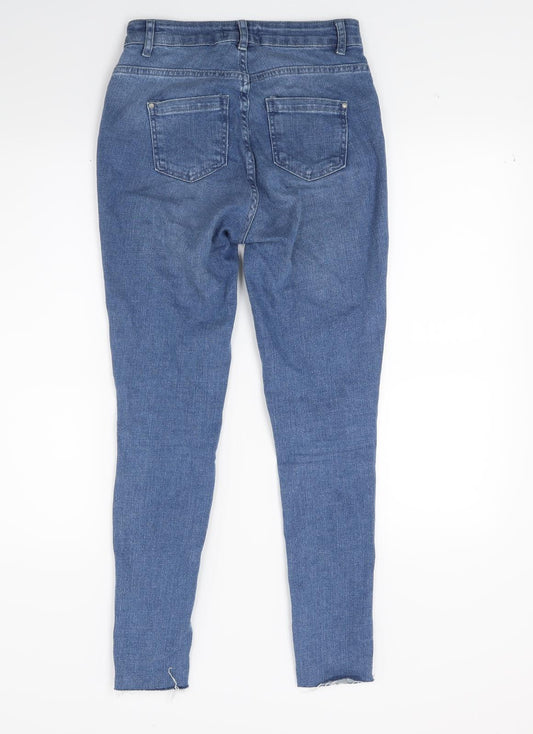 Back view of Select women’s blue denim skinny jeans, size UK 8, 25-inch leg