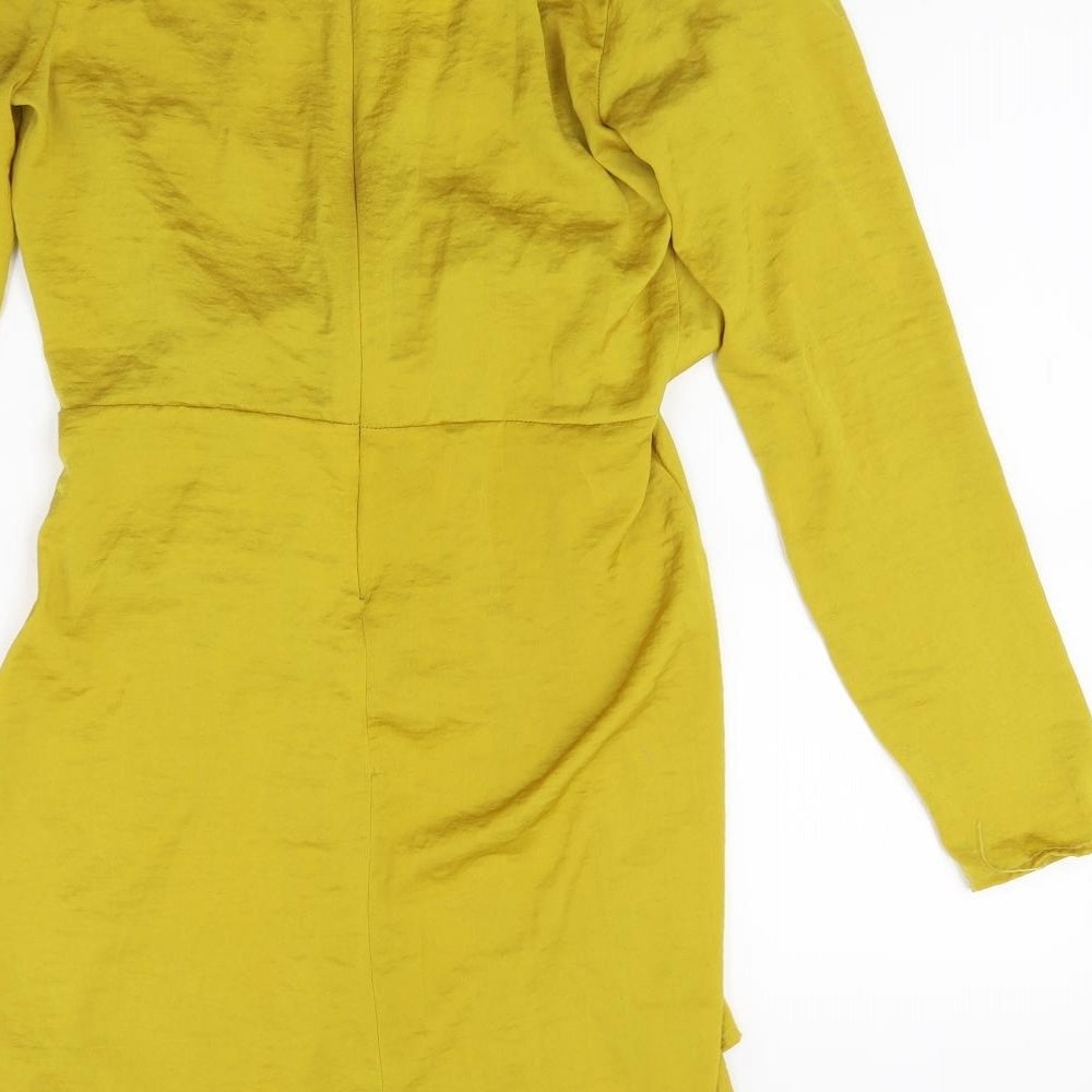 Missguided Womens Yellow A-Line Size 8