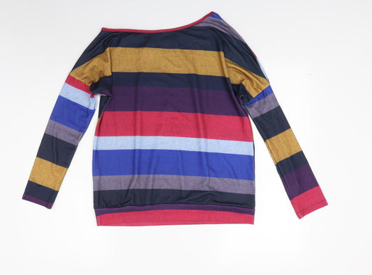 Yoins Womens Multicoloured Striped Pullover Jumper Size 8