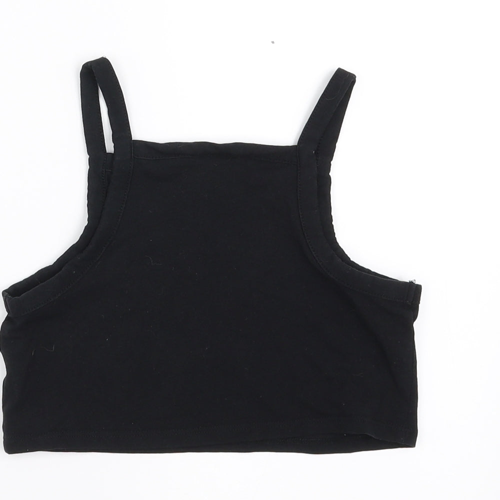 Zara Girls Black Camisole T-Shirt Size 10 Years - cropped