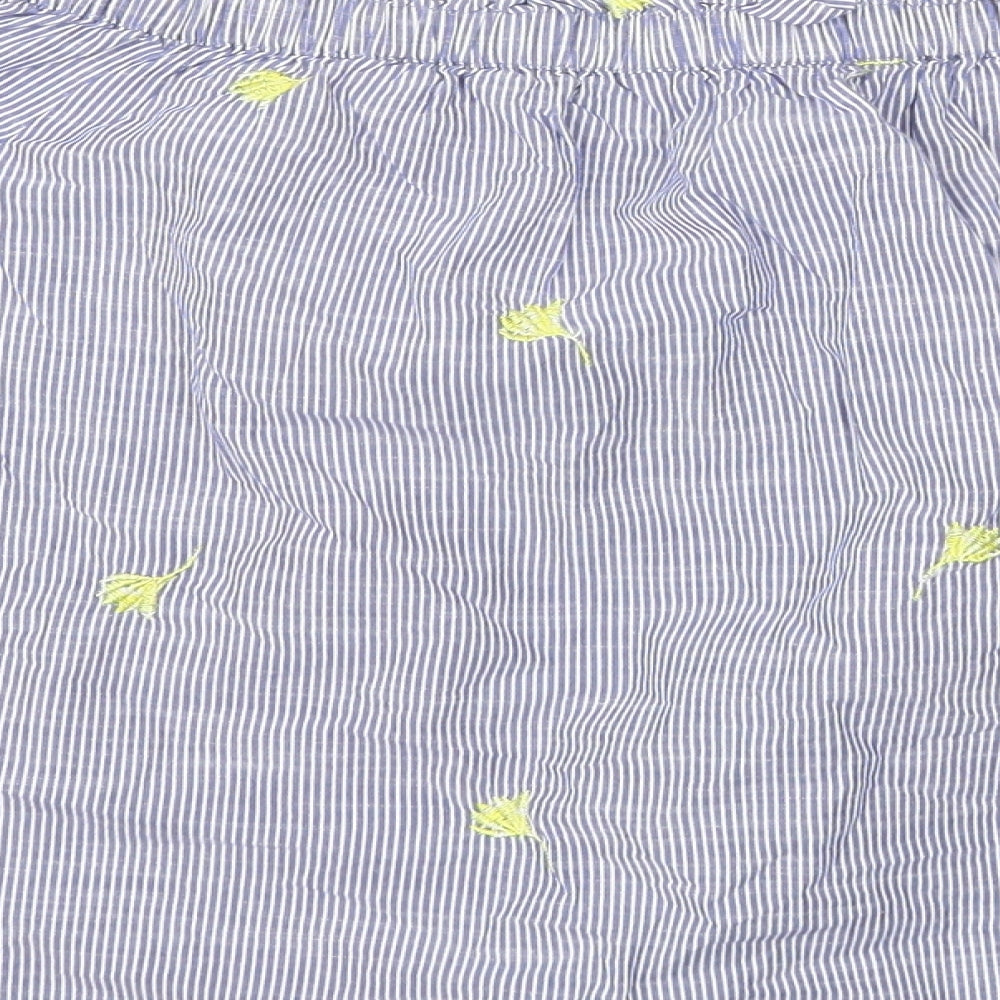 F&F Womens Blue Floral Basic T-Shirt Size 6