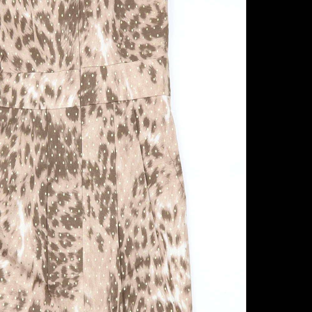 Next Womens Brown Animal Print Fit & Flare Size 10
