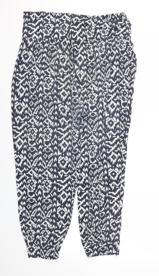 ESMARA Womens Blue Floral Jogger Trousers Size M L24 in - Stretch waistband