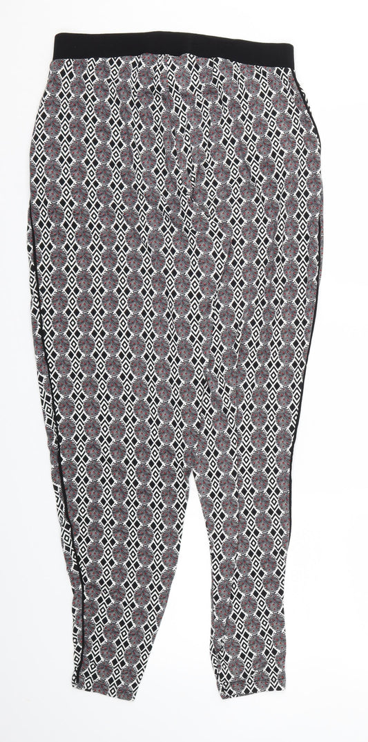 Womens UK Size 10 NEXT Relaxed Fit Black Trousers