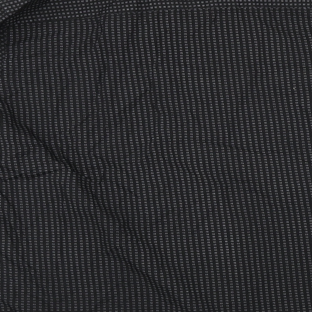 Mens UK Size L Dressmann Black Button-Up Long Sleeve Casual Shirt
