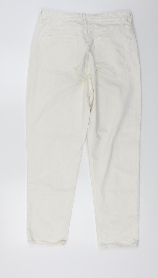 H&M Womens White Straight Jeans Size 12 L25 in
