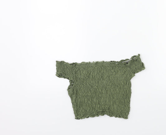 Miss Selfridge Womens Green Basic Blouse Size 6