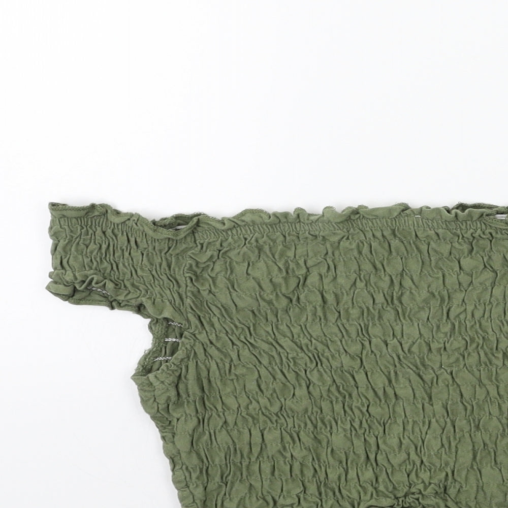 Miss Selfridge Womens Green Basic Blouse Size 6