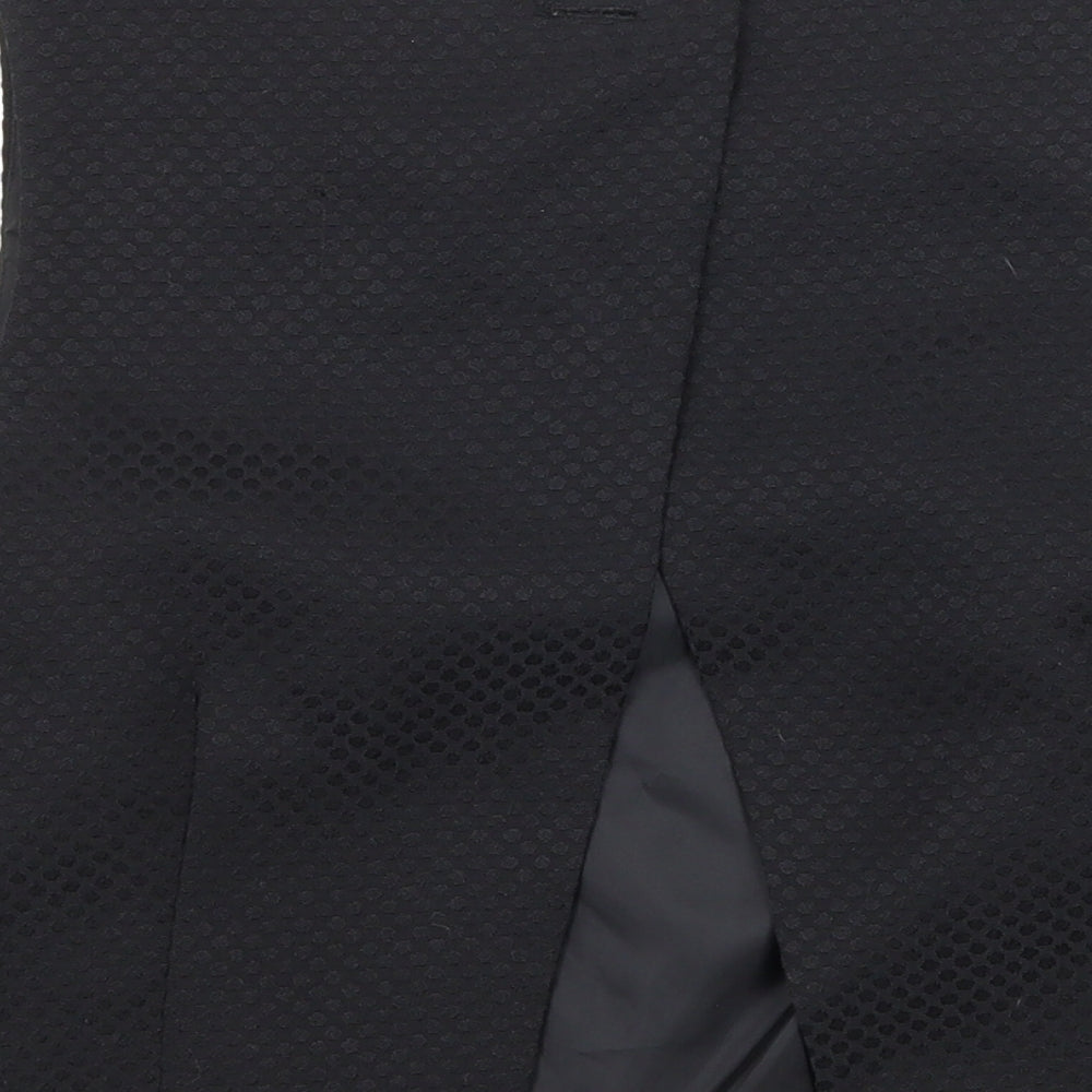 Dickins & Jones Womens Black Satin Basic Blouse Size 10 - open back