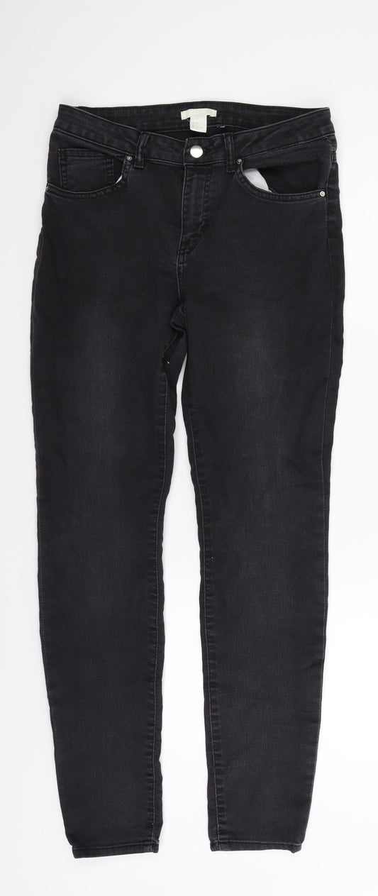 Womens UK Size 10 H&M Regular Fit Grey Trousers