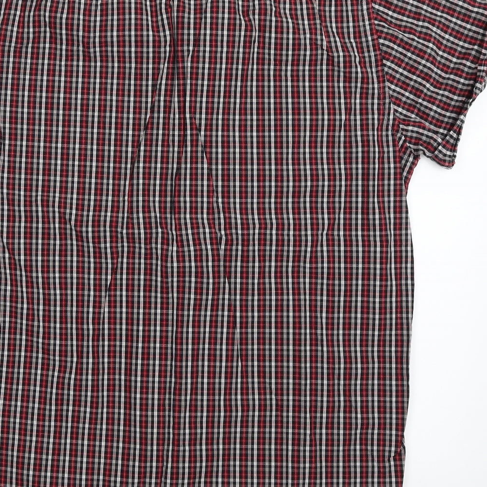 Soviet Mens Red Check Button-Up Size L